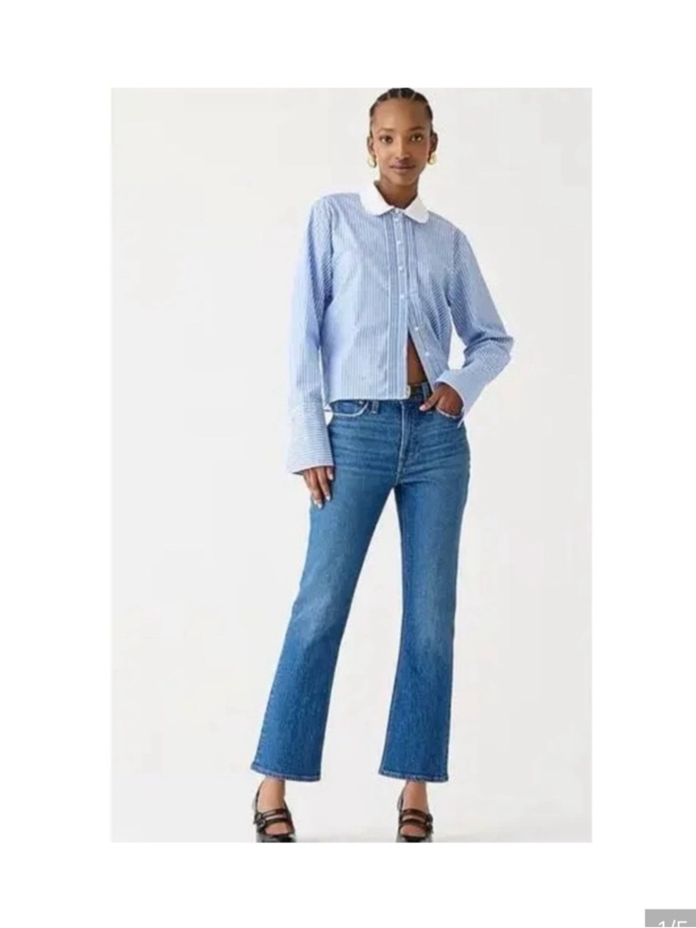 J Crew 9" demi-boot crop jean in Wedgewood wash size‎ 32